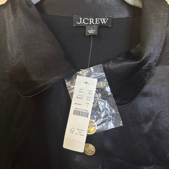 J. Crew Black button down Large 2023 new with tags - Picture 2 of 4